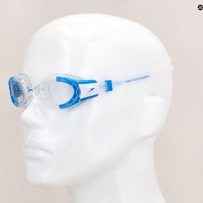 Occhialini da nuoto Speedo Futura Biofuse Flexiseal trasparenti/bianchi/chiari per bambini 9