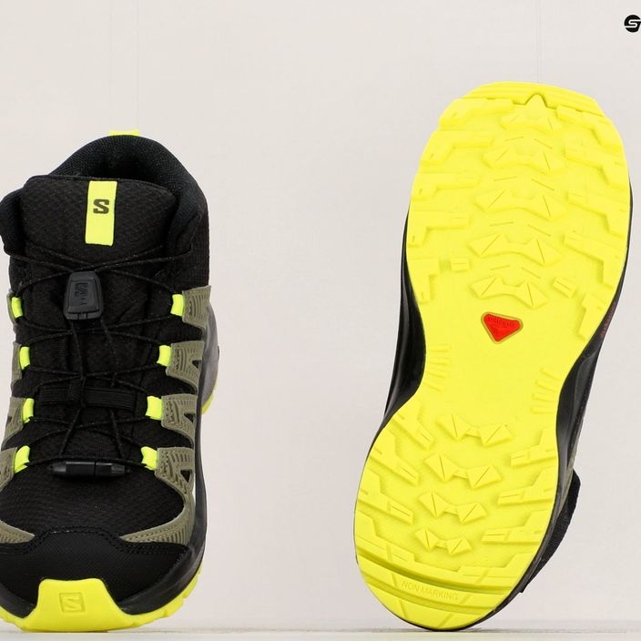 Salomon XA Pro V8 Mid CSWP scarpe da trekking per bambini nero/verde lichene scuro/y 17