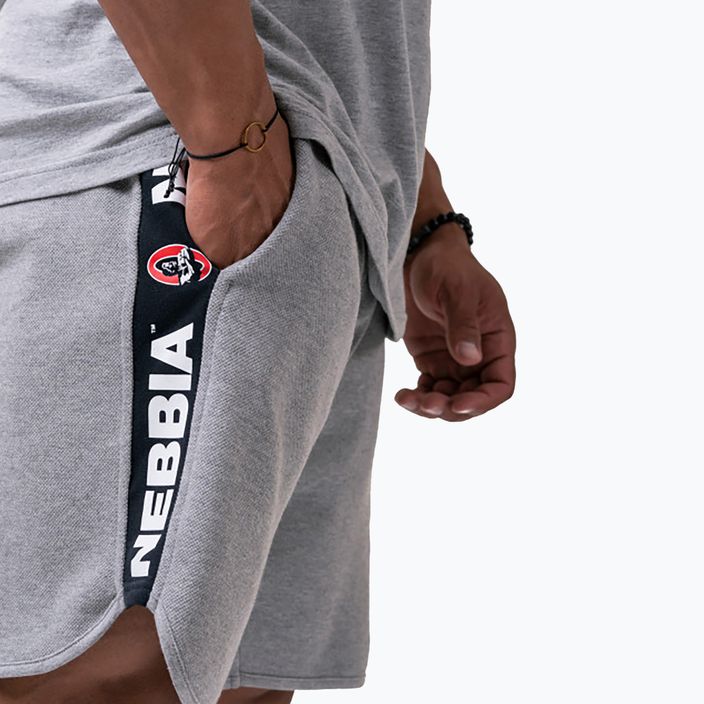 Pantaloncini da allenamento da uomo NEBBIA Legend-Approved grigio chiaro 3
