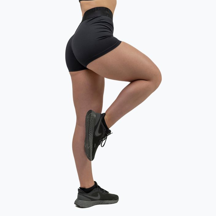 Pantaloncini da allenamento donna NEBBIA Intense Leg Day a vita alta nero 2