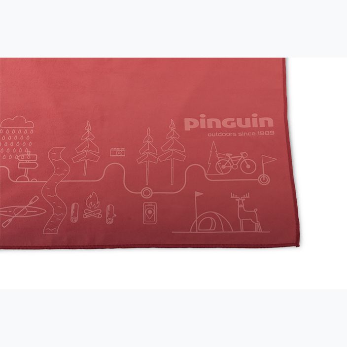 Pinguin Micro Towel Map XL asciugatura rapida rosso 2