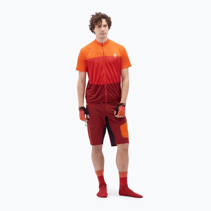 Pantaloncini da ciclismo SILVINI Rango Pro merlot/arancione da uomo 2