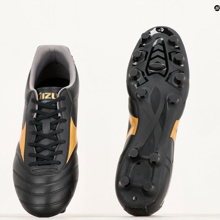 Mizuno Morelia II Club MD scarpe da calcio da uomo nero/oro/ombra scura 13
