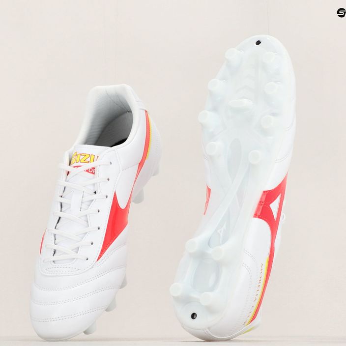 Mizuno Morelia II Club MD scarpe da calcio uomo bianco/flery coral2/bolt2 12
