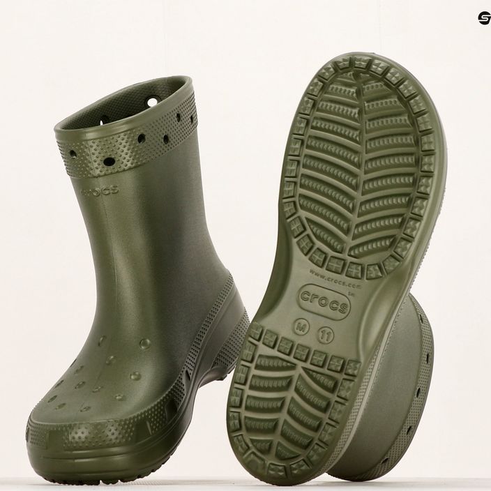 Crocs Classic Rain Boot verde militare per uomo 12