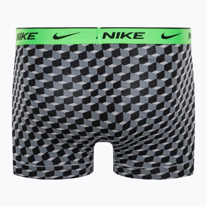 Uomo Nike Everyday Cotton Stretch Trunk boxer 3 paia stampa geo block/grigio freddo/nero 3