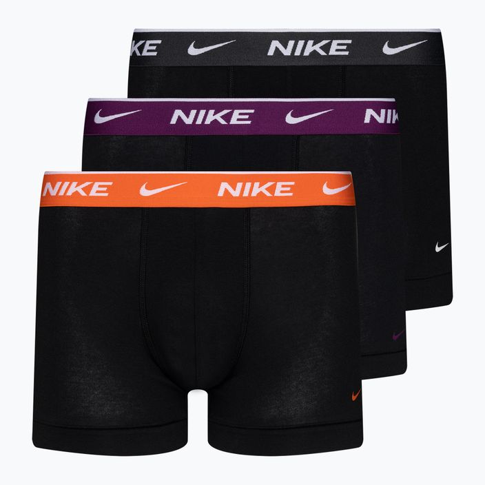 Uomo Nike Everyday Cotton Stretch Trunk boxer 3 paia nero/viola/arancio