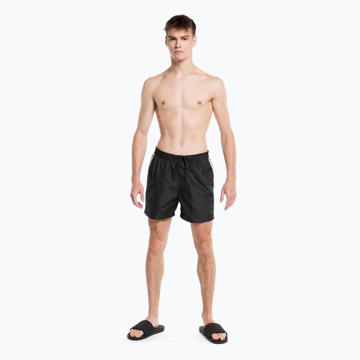 Pantaloncini da bagno Calvin Klein Medium con coulisse da uomo, nero 4