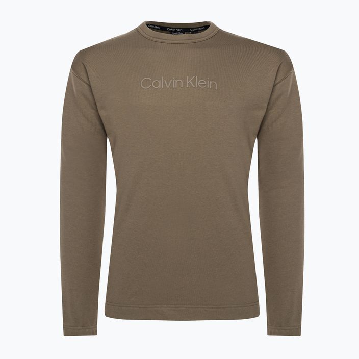 Felpa uomo Calvin Klein Pullover grigio oliva 5