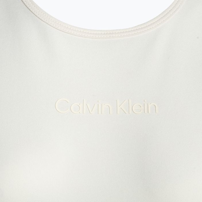 Maglietta Calvin Klein Knit donna in pelle scamosciata bianca 7