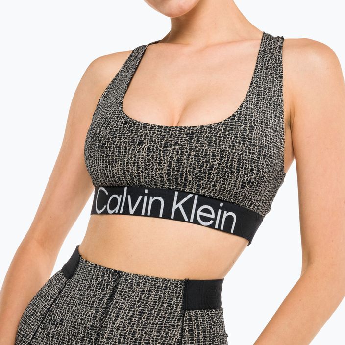 Reggiseno fitness Calvin Klein Medium Support con stampa shocking 4
