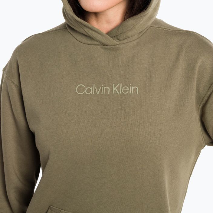 Felpa con cappuccio Calvin Klein donna grigio oliva 4