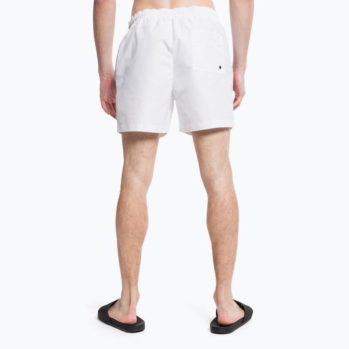 Pantaloncini da bagno Calvin Klein Medium con coulisse da uomo, bianco 7