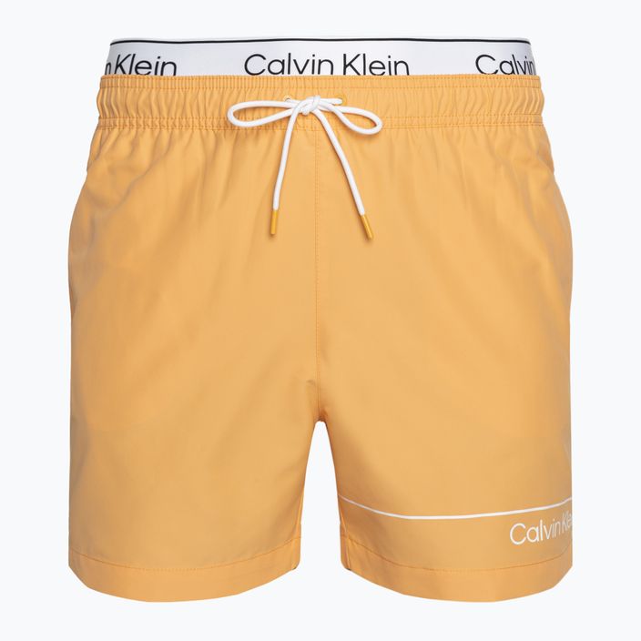 Pantaloncini da bagno Calvin Klein Medium Double WB buff arancione da uomo