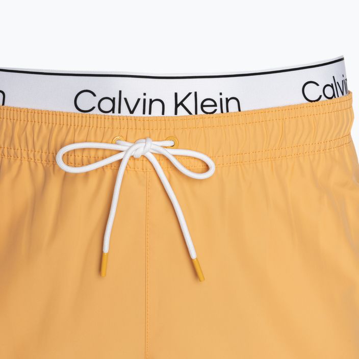 Pantaloncini da bagno Calvin Klein Medium Double WB buff arancione da uomo 3