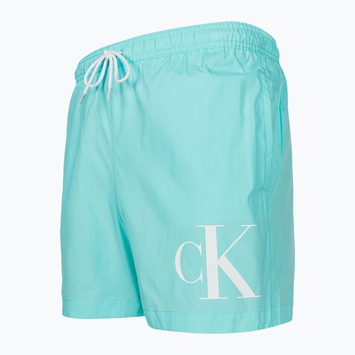 Pantaloncini da bagno Calvin Klein Medium Drawstring soft turchese da uomo 3