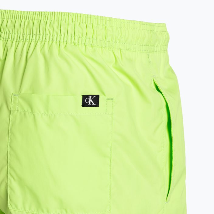 Pantaloncini da bagno corti con coulisse Calvin Klein da uomo, colore verde brillante 4