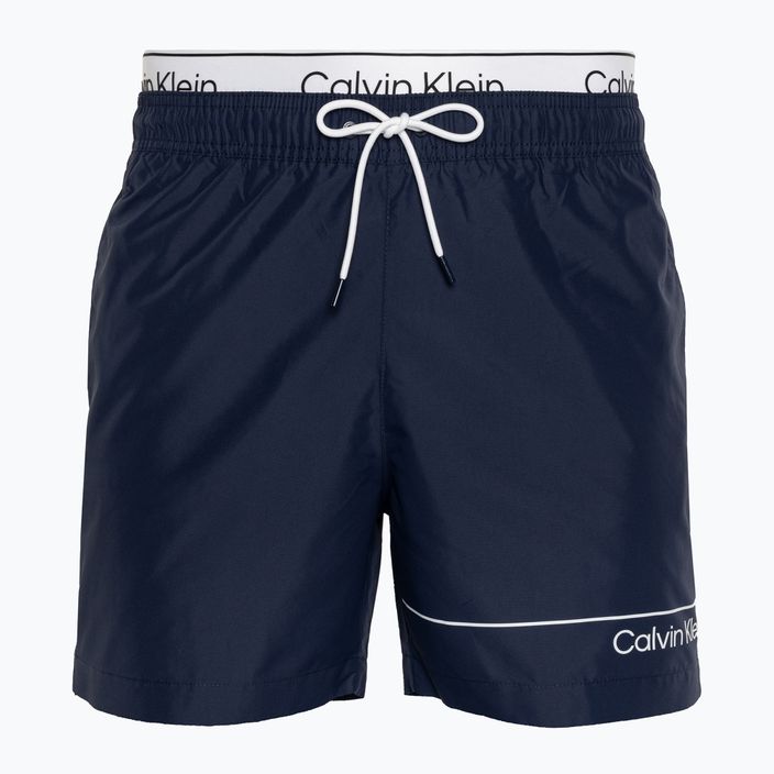 Pantaloncini da bagno Calvin Klein Medium Double WB signature navy da uomo