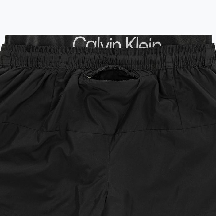 Pantaloncini da bagno corti Calvin Klein da uomo con doppia fascia in vita, nero 4