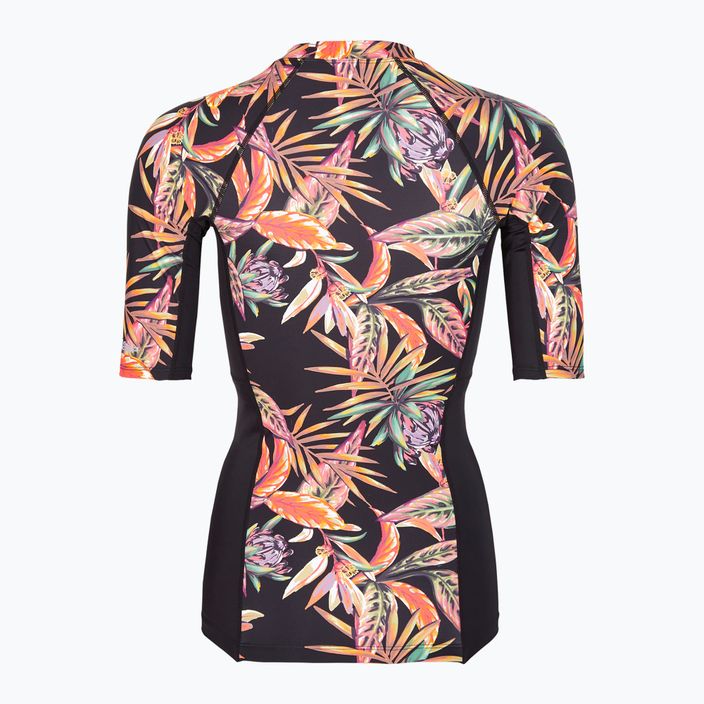 Maglietta da bagno donna O'Neill Anglet Skin nero fiore tropicale 2