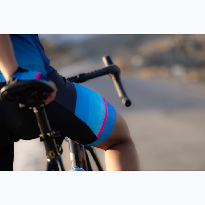 Pantaloncini da ciclismo Rogelli Impress II Bib Short donna blu/rosa/nero 7