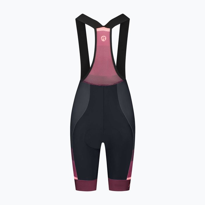 Pantaloncini da ciclismo Rogelli Impress II Bib Short donna bordeaux/corallo/nero 4