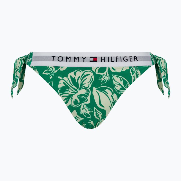 Tommy Hilfiger - Slip bikini con laccetti laterali - Stampa vintage tropicale verde olimpico