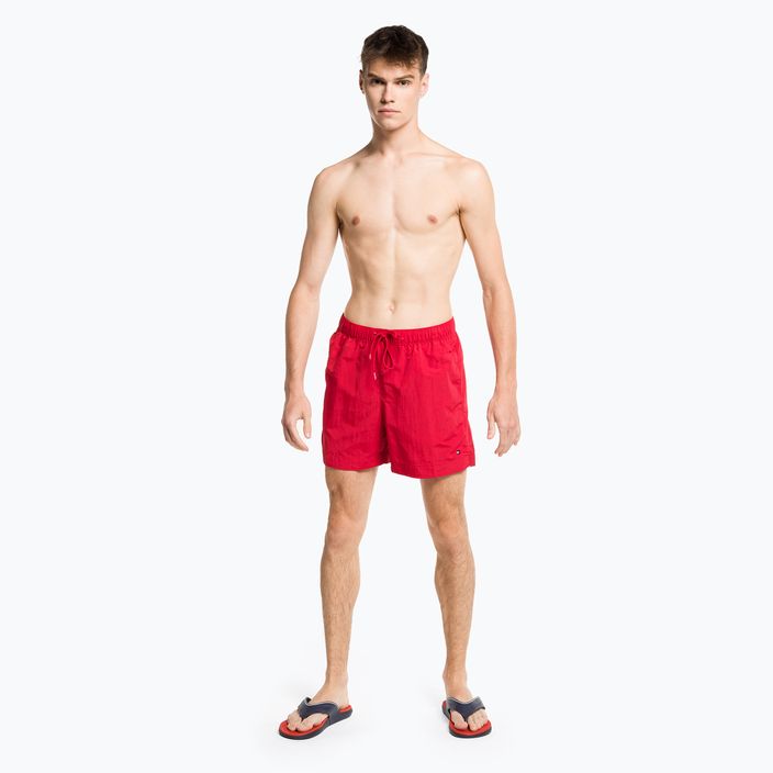 Pantaloncini da bagno Tommy Hilfiger Medium Drawstring da uomo, rosso 6