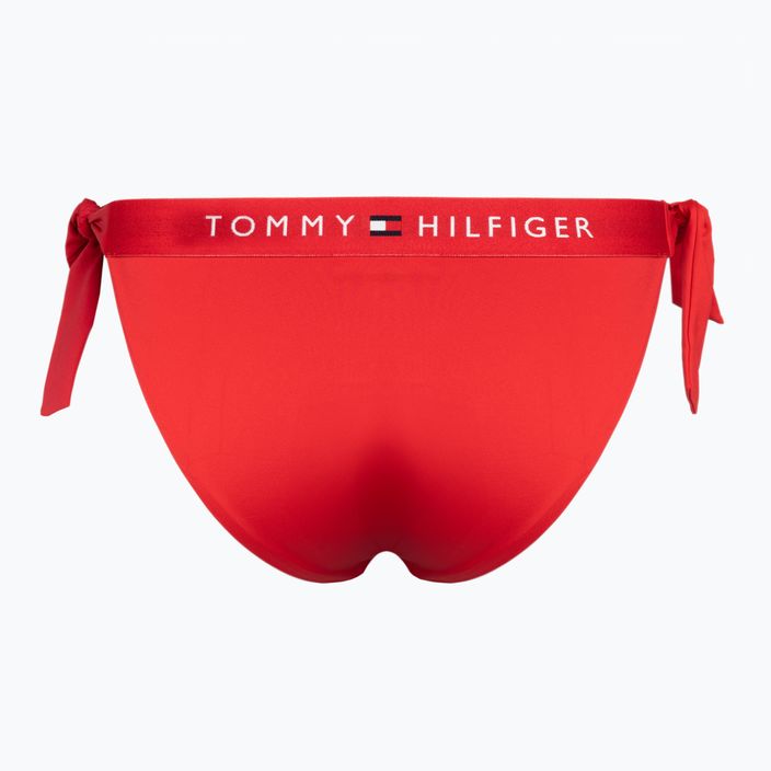 Tommy Hilfiger Costume da bagno sfacciato con laccetti laterali, fondo rosso 2