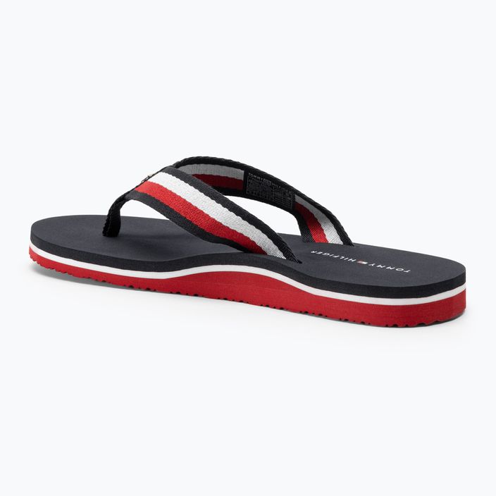 Infradito da donna Tommy Hilfiger Corporate Beach Sandal rosso bianco blu 3