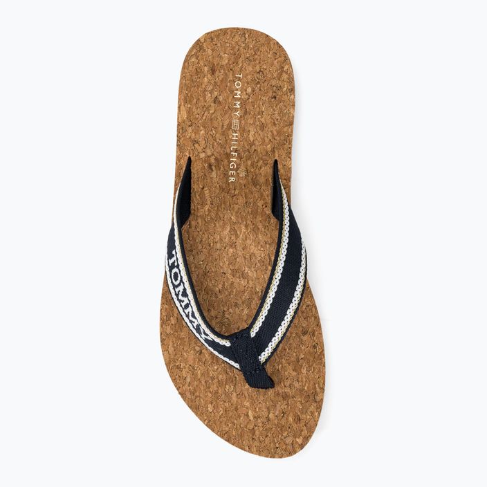 Tommy Hilfiger infradito donna Cork Beach Sandal blu spaziale 6