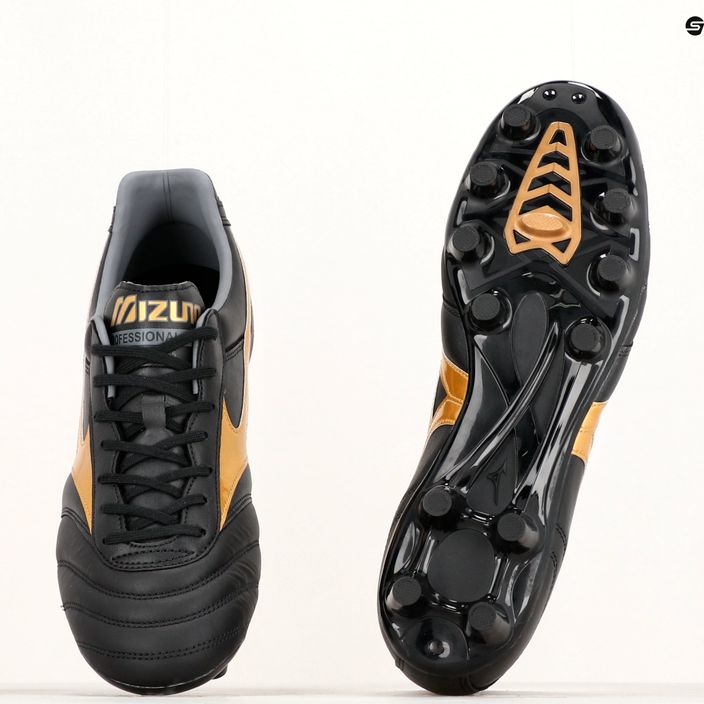 Mizuno Morelia II PRO MD scarpe da calcio da uomo nero/oro/ombra scura 15