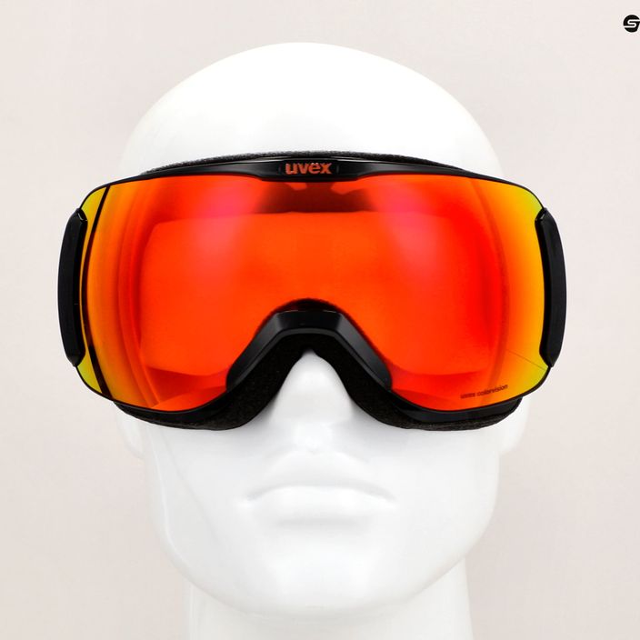 UVEX Downhill 2100 CV occhiali da sci nero lucido/specchio scarlatto/colore arancione 10