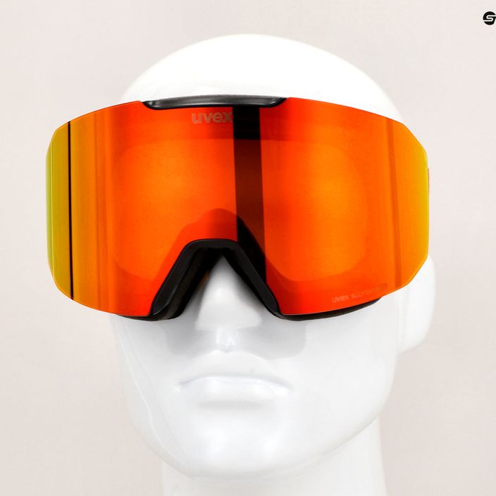 UVEX Evidnt Attract CV occhiali da sci nero opaco/rosso specchiato/arancio/chiaro 6