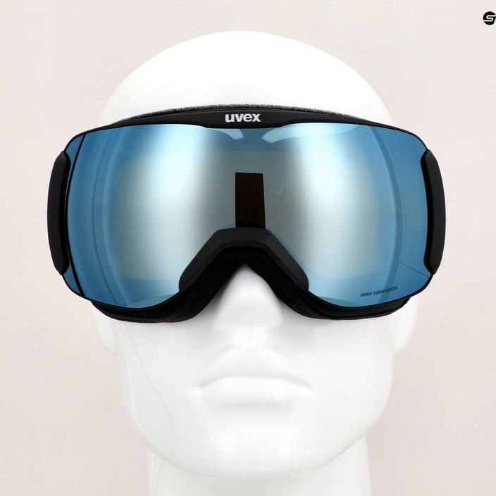 UVEX Downhill 2100 CV occhiali da sci nero opaco/bianco specchiato/verde Colorvision 6