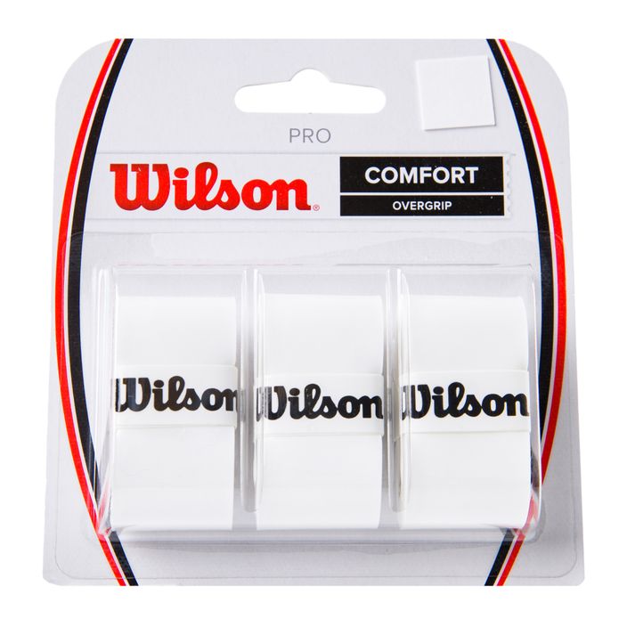 Wilson Pro Comfort Overgrip racchette da tennis 3 pezzi bianco WRZ4014WH+ 2