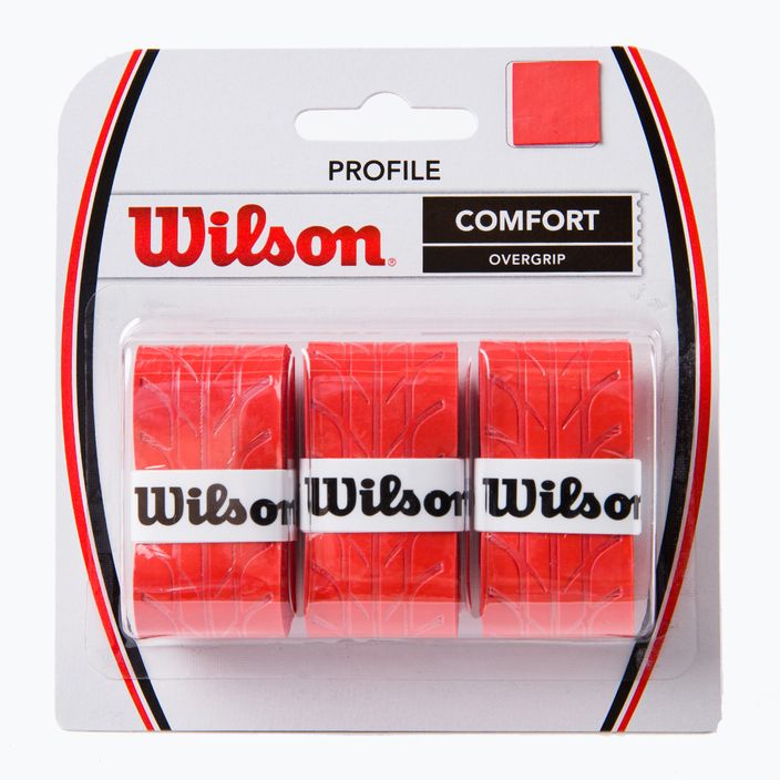 Wilson Profile Overgrip fasce per racchette da tennis 3 pezzi rosso WRZ4025RD+