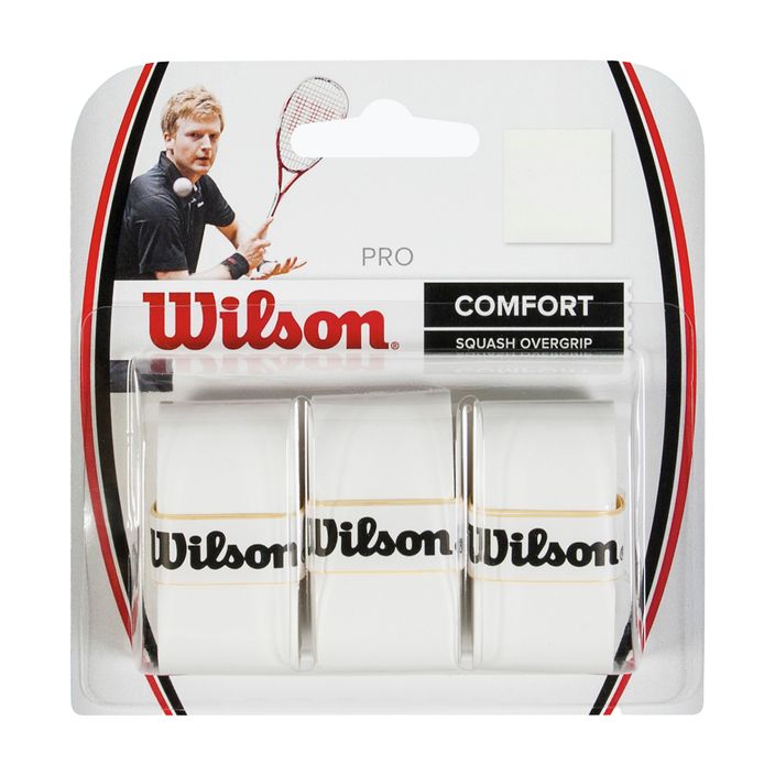 Wilson Sq Pro Overgrip Racchette da squash 3 pezzi bianco WRR937000+