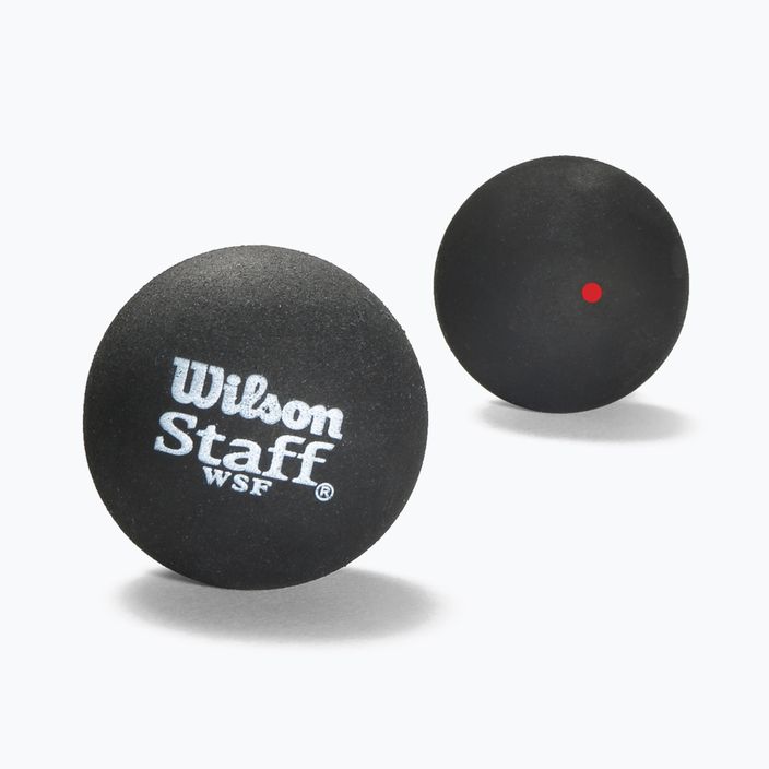 Palline da squash Wilson Staff 2 Ball Red Dot 2 pezzi nero WRT617700+. 2
