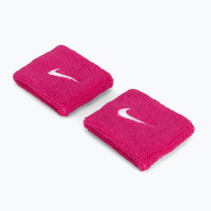 Polsini Nike Swoosh 2 pezzi rosa acceso/bianco