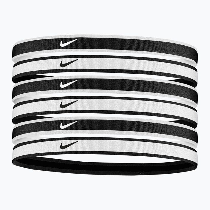 Fasce Nike Tipped Swoosh Sport 2.0 6 pezzi bianco/nero