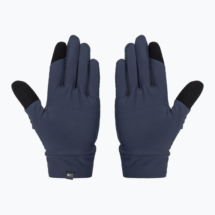 Set berretto + guanti Nike Essential Running da uomo blu tuono/grigio particella/argento 3