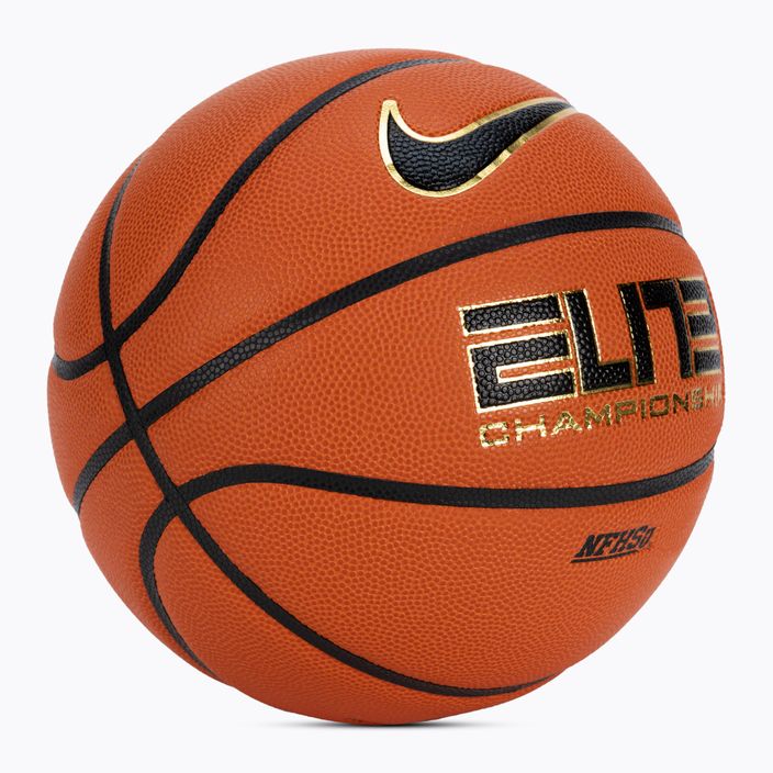 Nike Elite campionato 8P 2.0 sgonfio ambra / nero / oro metallico basket dimensioni 6 2