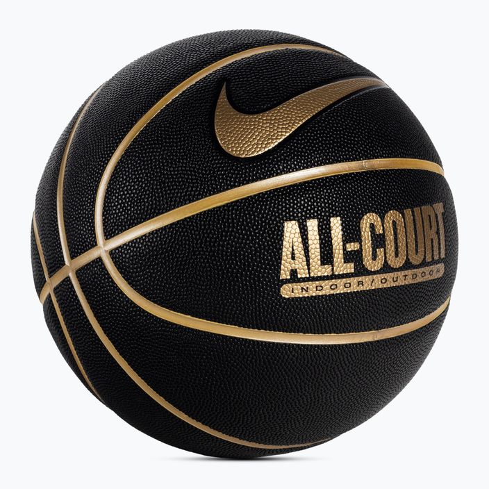 Nike tutti i giorni All Court 8P sgonfio basket nero / oro metallico dimensioni 7 2