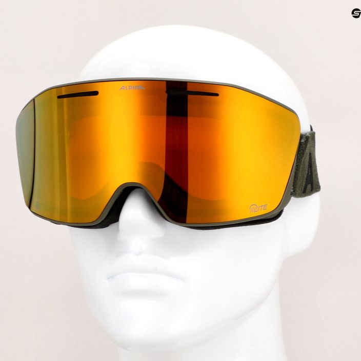 Occhiali da sci Alpina Nendaz Q-Lite S2 oliva opaca/oro 5