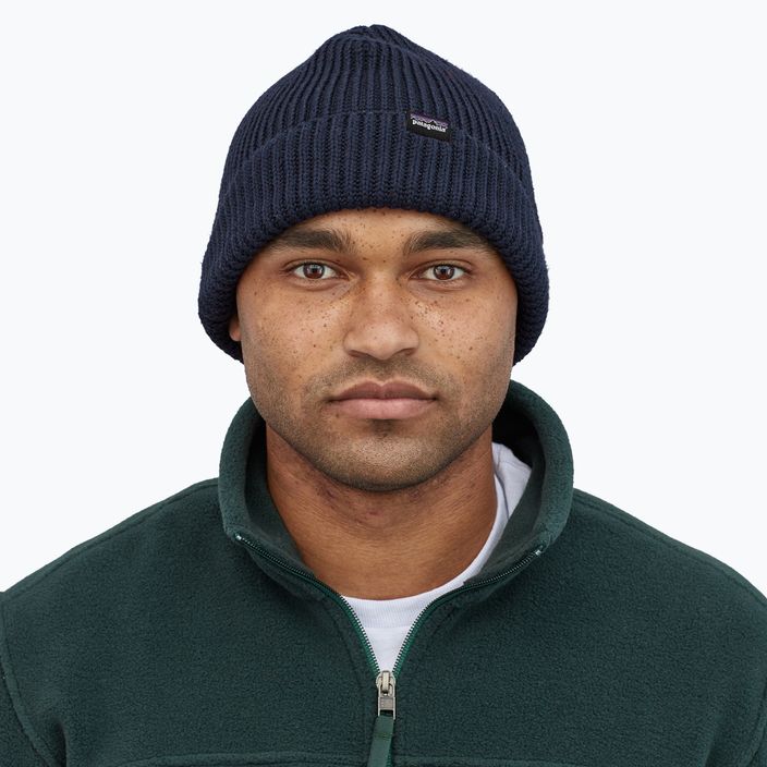 Patagonia Fishermans Rolled Beanie cappello invernale blu navy 3