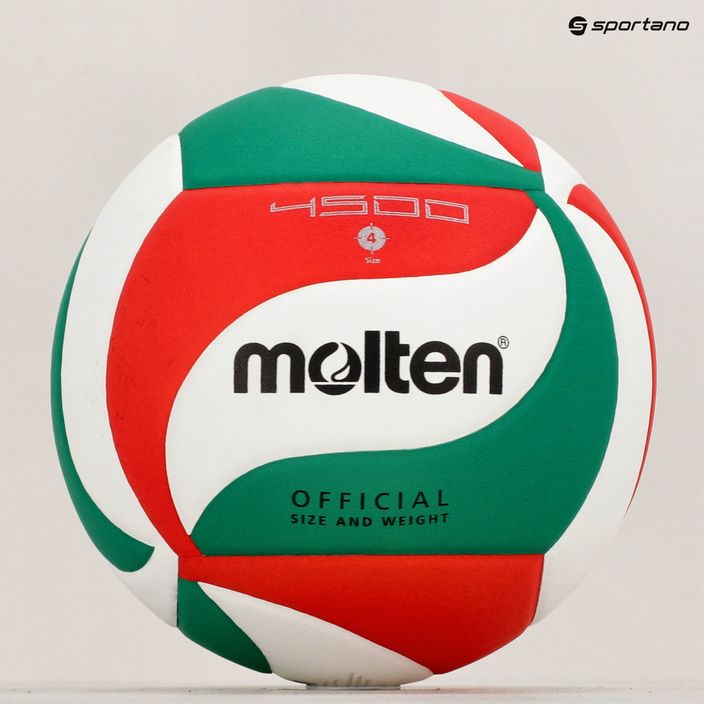 Pallavolo Molten V4M4500-4 bianco/verde/rosso misura 4 6