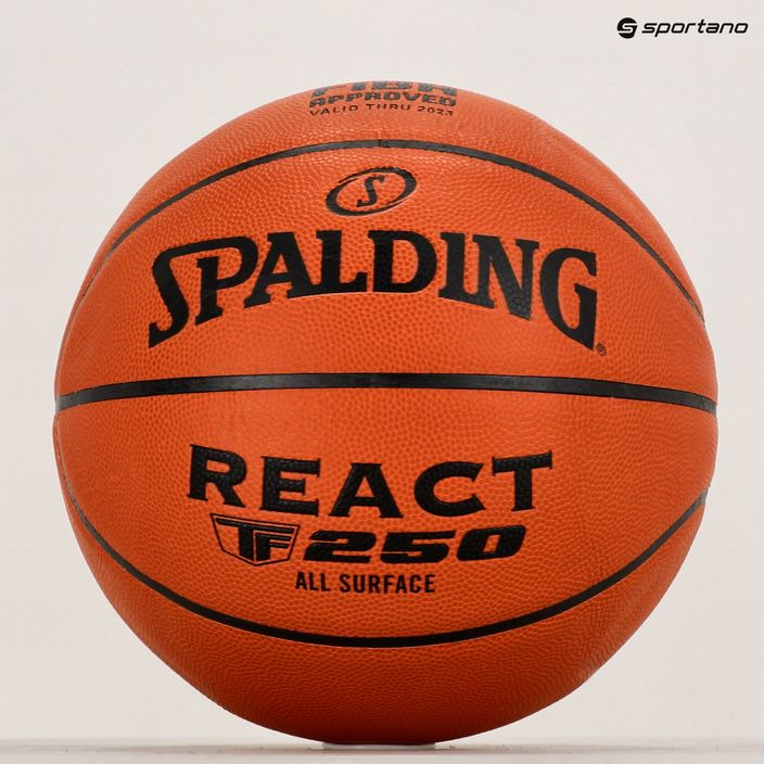 Spalding TF-250 React Logo FIBA basket arancione 6