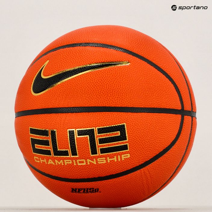 Nike Elite campionato 8P 2.0 sgonfio ambra / nero / oro metallico basket dimensioni 6 5