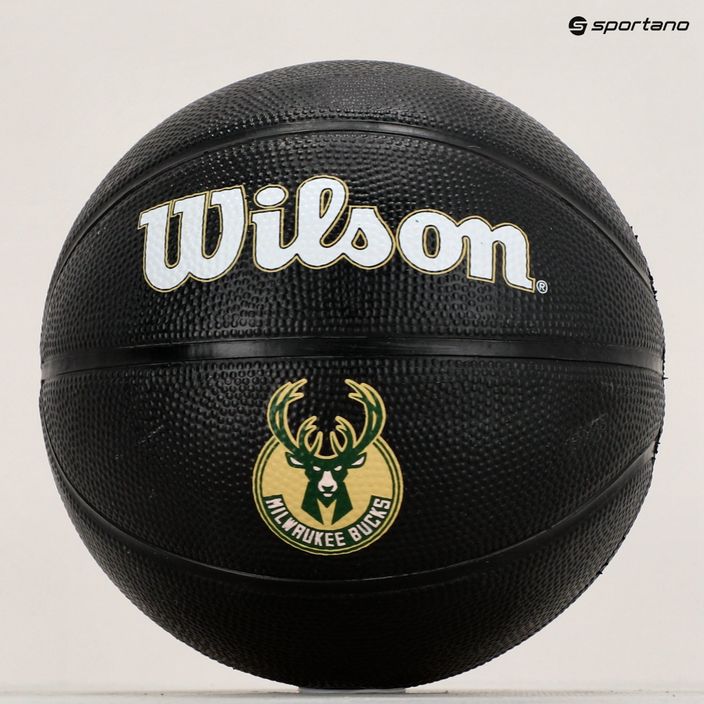 Pallone da basket Wilson NBA Team Tribute Mini Milwaukee Bucks per bambini nero taglia 3 9